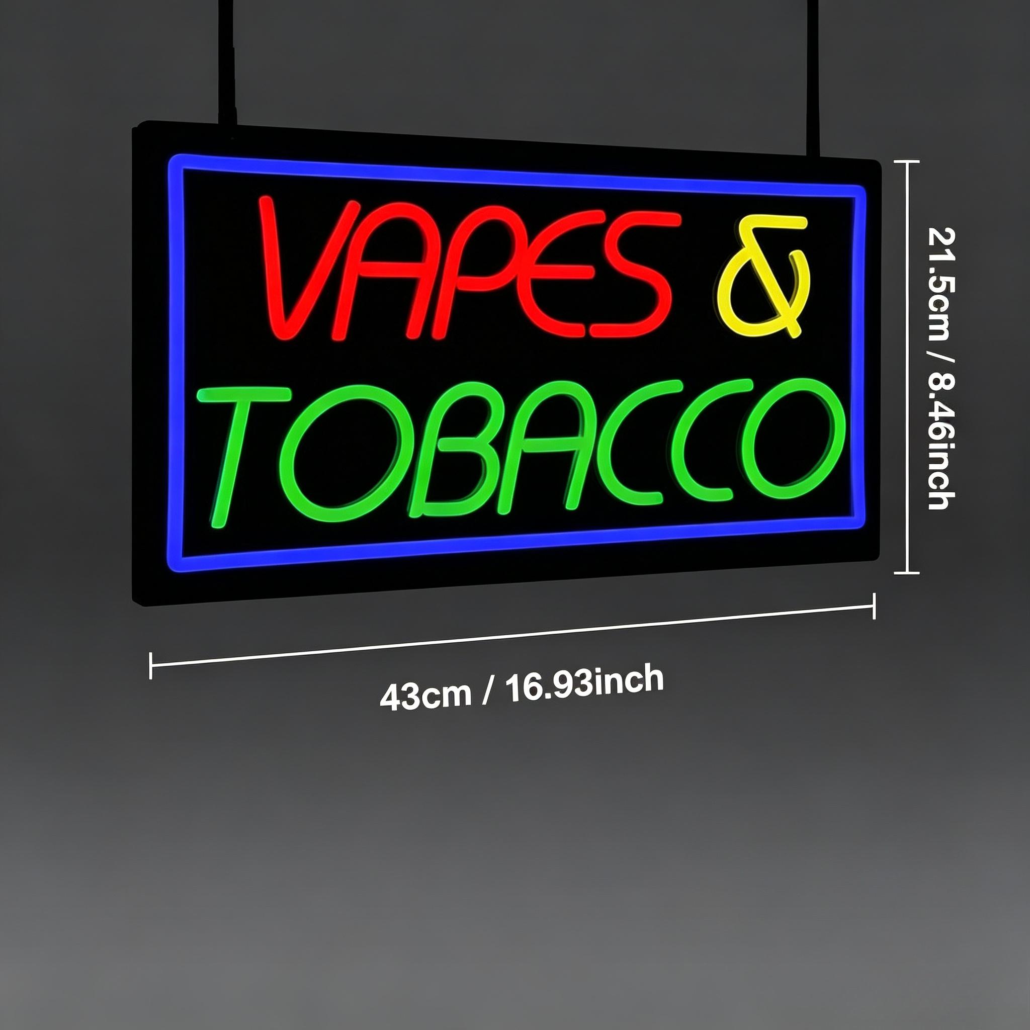 Tobacco and Vape Neon Sign USB - Vaping Store ulasan dan harga