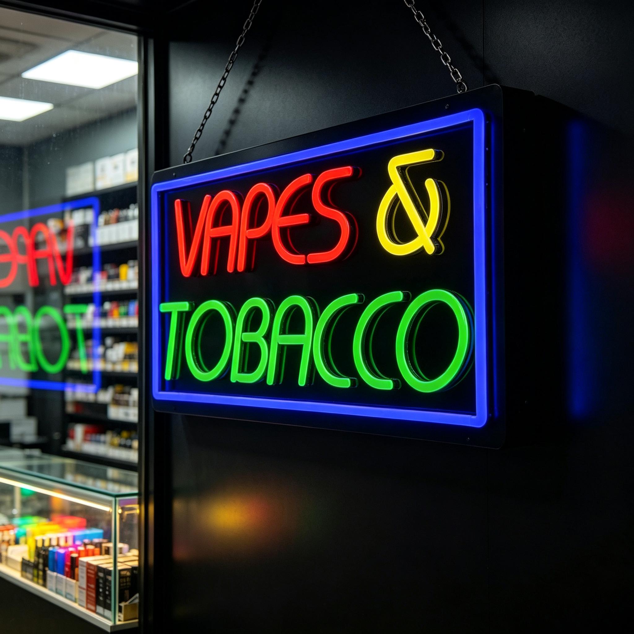 Tobacco and Vape Neon Sign USB - Vaping Store ulasan dan harga